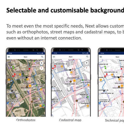 Selectable and customisable background maps